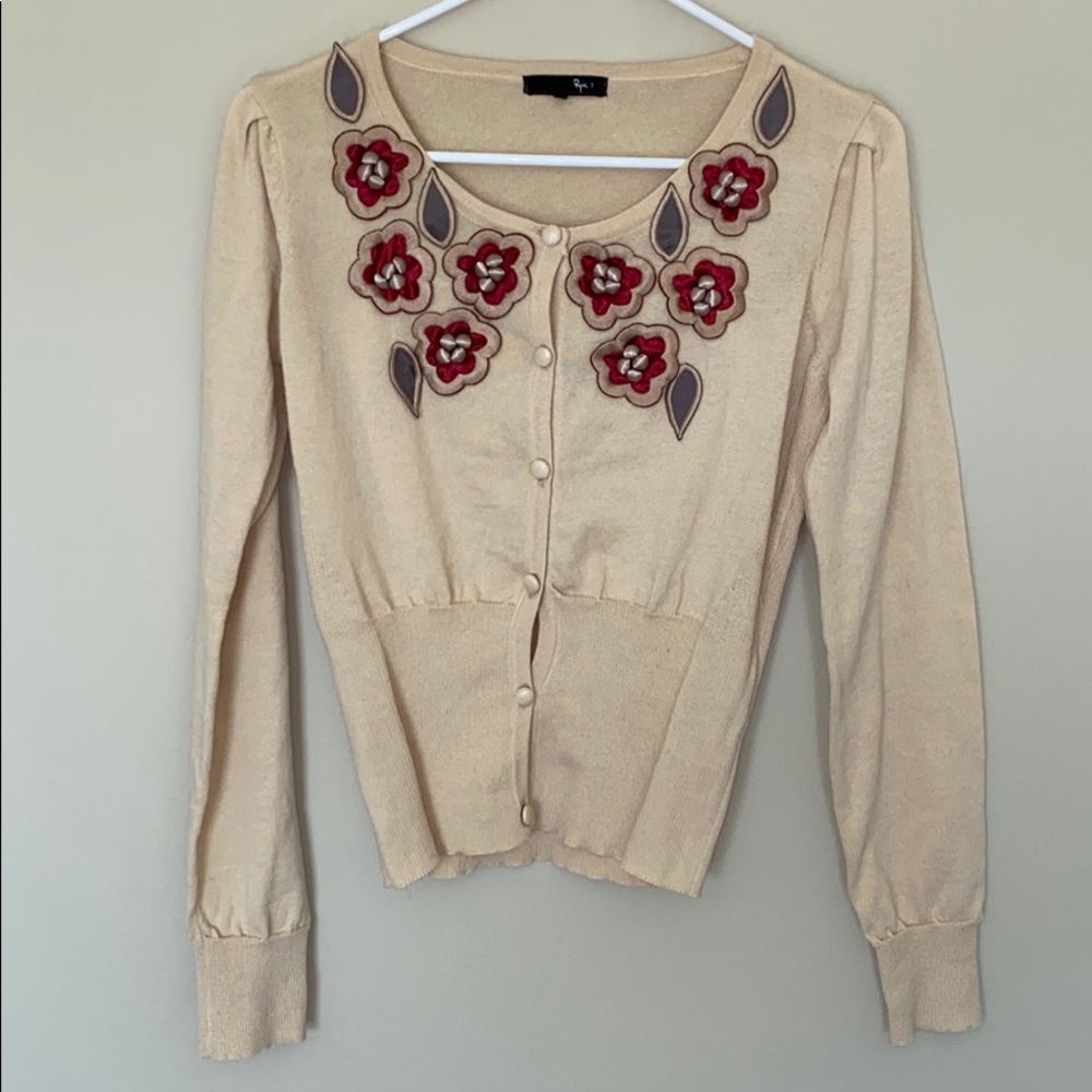 VINTAGE : RYU : Floral Sweater Cardigan